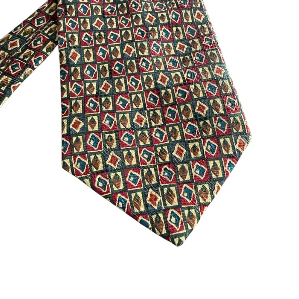 Pierre Balmain Couture Silk Necktie – Geometric Print Vintage